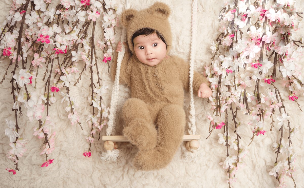 Artistic newborn photograph of a sleeping baby 2